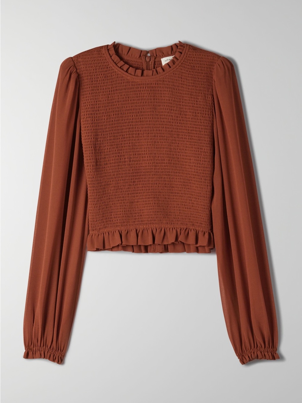 NWT Atitzia Wilfred Tempest Blouse in Anise Brown Size Small